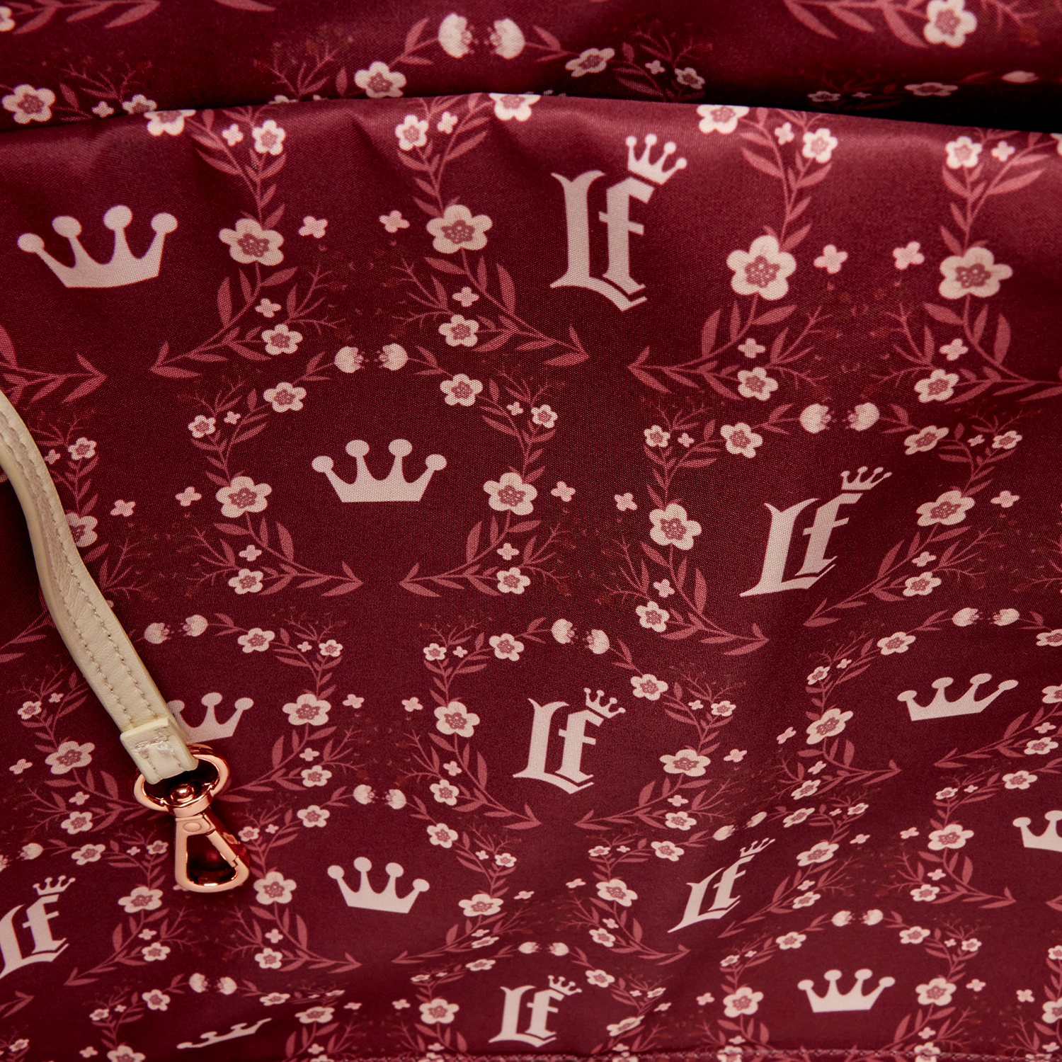 Loungefly Cream & Red Floral Convertible Backpack and Tote Crossbody Bag - Image 6