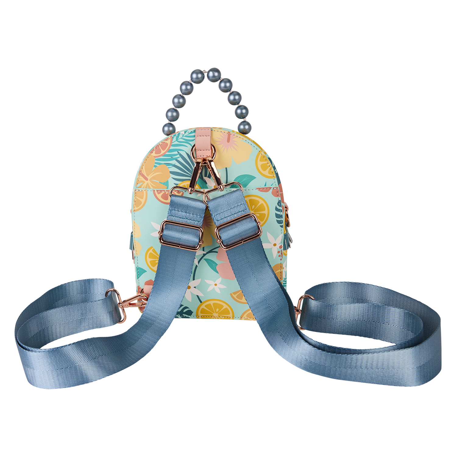 Loungefly Tropical Lemon Floral Convertible Mini Backpack & Crossbody Bag - Image 4
